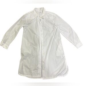 Nordstrom White Button-Up Shirt Dress 100% Cotton